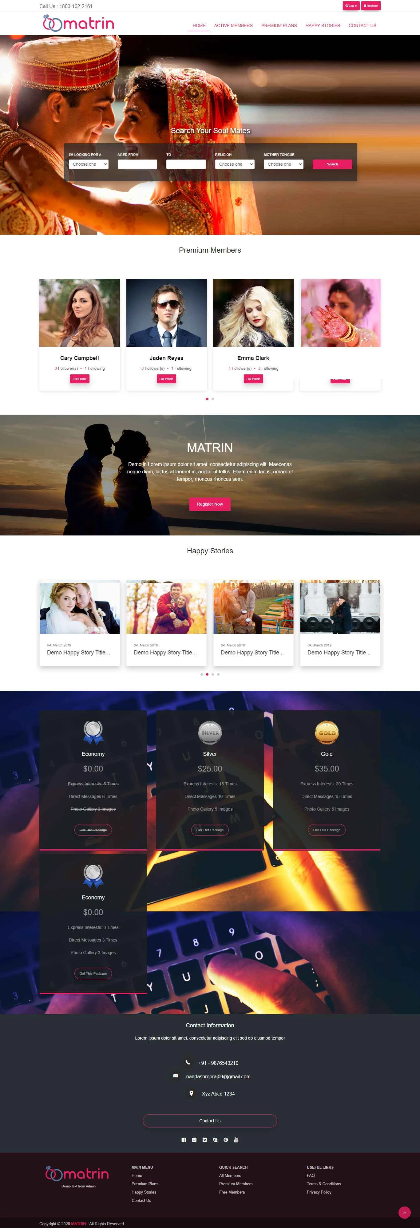 Wedding & Event Management Website Development